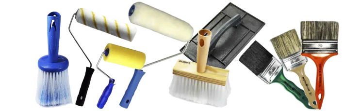 Acessórios de pintura: rolos, pincéis, lixas e fitas