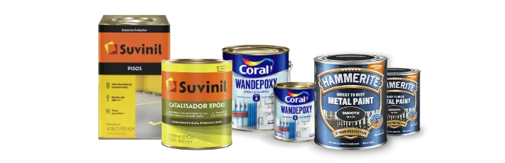 Tintas especiais Suvinil Piso, Coral Wandepoxy e Hammerite